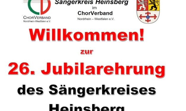 Sängerkreis Heinsberg ehrt verdiente Chöre, Chormitglieder und langjährige Verdienste um das Ehrenamt.
